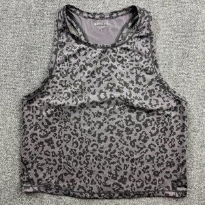ATHLETA Women’s Leopard Shanti Crop Tank Top Arbor Size Large